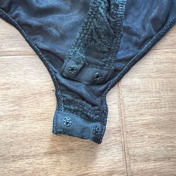 Intimately Free People Bodysuit Size S One Shoulder Snakeskin Dark Green/Black - Picture 5 of 8